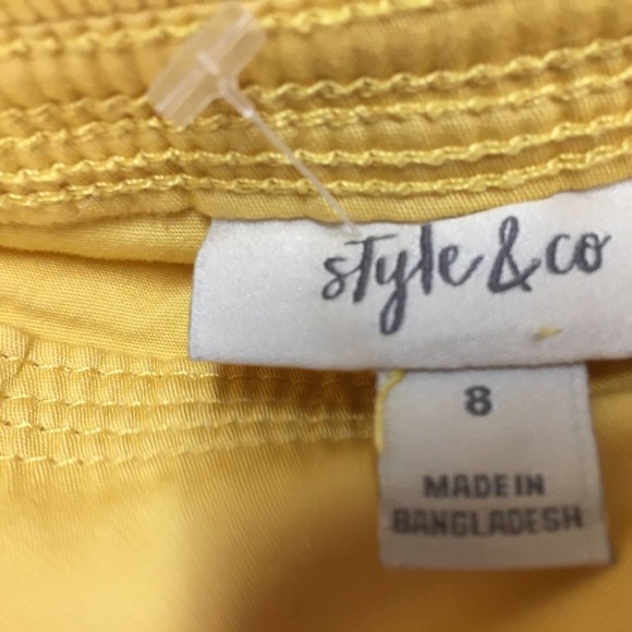 Style & Co Yellow Cargo Style Capris - Picture 8 of 15